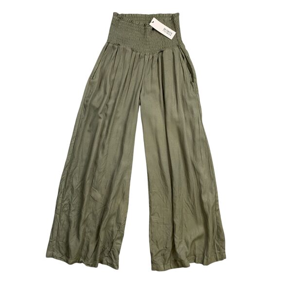 BB Dakota Pants Womens Extra Small Avocado Steve Madden Wide Leg Resort Trouser - Picture 1 of 13